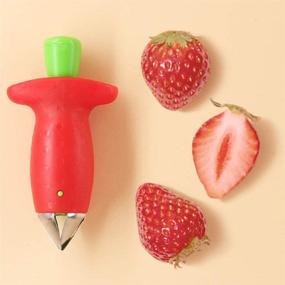 img 2 attached to 🍓 FireKylin Strawberry Huller Stem Remover and Slicer Set - Perfect Kitchen Tool for Effortless Berry Stem Removal and Precise Slicing - Includes 2PCS Gadgets for DIY Platters and Fruit Plates