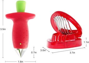 img 1 attached to 🍓 FireKylin Strawberry Huller Stem Remover and Slicer Set - Perfect Kitchen Tool for Effortless Berry Stem Removal and Precise Slicing - Includes 2PCS Gadgets for DIY Platters and Fruit Plates