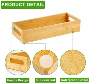 img 3 attached to 🎍 Bamboo Toilet Paper Storage Tray - Vitviti Toilet Tissue Holder Organizer Box Basket with Handles, for Toilet Tank, Bathroom, Kitchen Counter - Natural