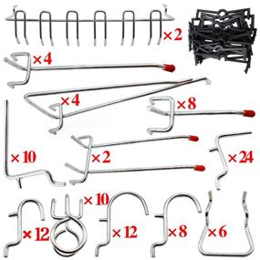 img 1 attached to 🔌 Efficient Pegboard Hooks for Easy Organization: Calax Pegboard Hooks Assortment