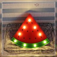 guocheng decor light - led watermelon marquee light night lamp for kids bedroom, battery operated nursery table lamp, children's lighting decor - ideal birthday & christmas gifts (red watermelon) логотип