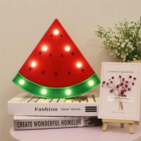 img 2 attached to GUOCHENG Decor Light - LED Watermelon Marquee Light Night Lamp for Kids Bedroom, Battery Operated Nursery Table Lamp, Children's Lighting Decor - Ideal Birthday & Christmas Gifts (Red Watermelon)