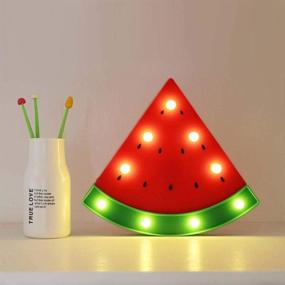 img 1 attached to GUOCHENG Decor Light - LED Watermelon Marquee Light Night Lamp for Kids Bedroom, Battery Operated Nursery Table Lamp, Children's Lighting Decor - Ideal Birthday & Christmas Gifts (Red Watermelon)