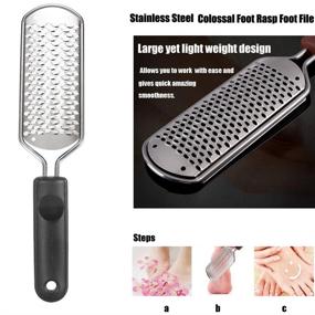 img 3 attached to 🦶 Stainless Steel Professional Foot File Pedicure Tool Kit – 20in1 Colossal Foot Rasp for Removing Hard, Cracked, Dead Skin Cells – DreamSter Foot Care Kit with Callus Remover, Foot Corn Remover, and Nail File