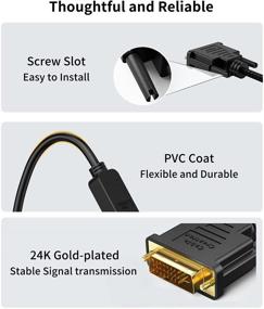 img 1 attached to Короткий кабель HDMI-DVI длиной 0,5 фута, адаптер CableCreation Bi-Directional DVI-I (24+5) женский к 4K HDMI мужской, конвертер DVI в HDMI 1080P, совместимый с ПК, телевизором, ТВ-боксом, PS5, Blu-ray, Xbox, Switch.