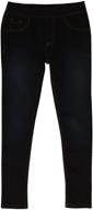 👖 love denim leggings for girls' clothing - size 10-12 logo