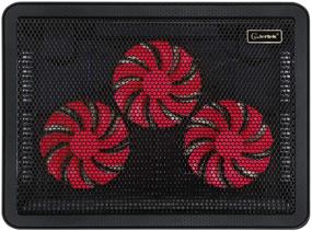 img 3 attached to 🔥 Тонкая портативная подставка для охлаждения ноутбука с 3 красными светодиодными тихими вентиляторами для геймерских ноутбуков - Двойные порты USB 2.0 - Регулируемая высота стенда для ноутбуков с диагональю 11-17 дюймов (C3-K)