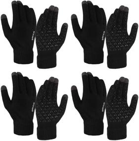 img 4 attached to 🧤 Enhanced Grip Touchscreen Fingers Men's Elastic Texting Gloves: The Ultimate Anti-Slip Men's Accessories!