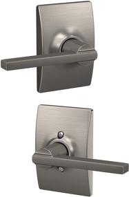 img 4 attached to Satin Nickel Schlage F10 LAT 619 CEN F10VLAT619CEN Passage Lever: Elegant and Functional