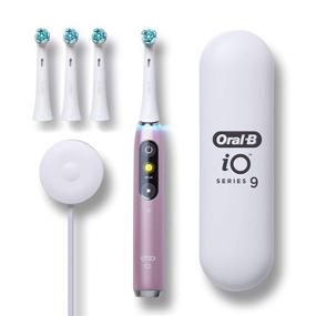img 4 attached to 💖 Oral-B iO Series 9 Electric Toothbrush with 4 Replacement Brush Heads in Rose Quartz Color