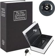 🔒 kyodoled book safe with key lock, portable metal safe box, secret book hidden safe, dictionary diversion book safe, large 9.5&#34; x 6.1&#34; x 2 .2&#34;, black logo