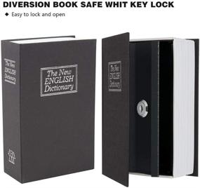 img 2 attached to 🔒 KYODOLED Book Safe with Key Lock, Portable Metal Safe Box, Secret Book Hidden Safe, Dictionary Diversion Book Safe, Large 9.5&#34; x 6.1&#34; x 2 .2&#34;, Black