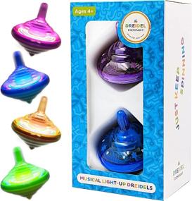 img 4 attached to Hanukkah Musical Light-Up Dreidel Spinning Tops Set, Plays 2 Traditional Hanukkah Songs, Various Colors (Pack of 2)