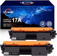 uniwork compatible toner cartridge replacement for hp 17a cf217a - high-quality prints 🖨️ for laserjet pro printers m102w m130fw mfp m130fw m130nw m130fn m130a (2 black with chip) logo