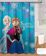 disney frozen sisters forever shower curtain by jay franco &amp; sons - 100% polyester, 72&#34; x 72&#34; logo
