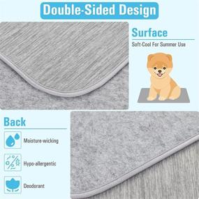 img 1 attached to Rywell Dog Cooling Mat: Self Cooling Pads for Large Dogs - Stay Cool in Summer 🐶 with Arc-Chill Q-Max&gt;0.4 Technology. Reusable, Super Absorbent, Machine Washable &amp; Portable - Perfect for Home &amp; Travel