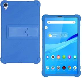 img 3 attached to 📱 HminSen Navy Blue Silicone Stand Case for Lenovo Tab M8 3rd Gen TB-8506F/FHD TB-8705F, Tablet Cases for TB-8505F/X/I