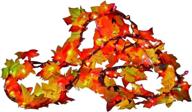 🍁 sylvania 9 ft fall color lighted leaf garland: illuminate your space with clear elegance! logo