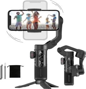 img 4 attached to AOCHUAN Smart XR: Foldable Pocket-Sized 3-Axis Handheld Gimbal Stabilizer | For iOS Android Smartphone | Lightweight with 280g Load Capacity