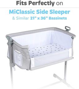 img 3 attached to 🛏️ Premium 2-Pack Bedside Sleeper Bassinet Sheets - Compatible with Milliard Side Sleeper - Snug Fit for 21x36 Mattress - Soft Jersey Cotton - Grey and Mint