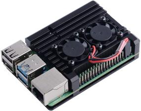 img 1 attached to 💻 GeeekPi Raspberry Pi 4B Armor Case with Dual Cooling Fans - Aluminum Alloy, Fan Heatsink Included