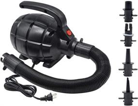 img 4 attached to Efficient Black AC Electric Pump for Inflatables - Air Mattress, Pool Toys, Rafts & Boats (600W)
