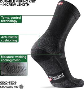 img 2 attached to 🧦 DANISH ENDURANCE Merino Wool Hiking Socks - 3-Pack for Men, Women, Kids - Cushioned, Ideal for Walking, Trekking, Work, Outdoor Activities