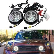 💡 высокомощная мини-светодиодная комплектация rally drl light kit nslumo 18w для mini r55 r56 r58 r60 - dc12v canbus светодиодный дневной ходовой свет с halo туманной лампой для раллийных гонок. логотип