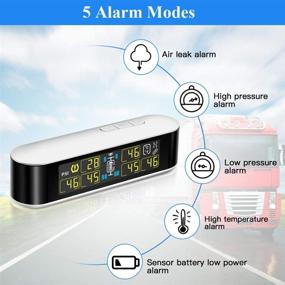 img 1 attached to 🚗 Blueskysea U8B6 TPMS Tire Pressure Monitoring System 6 External Sensors | Real-time Alarm | Pressure Temperature LCD Color Screen | 4-6 Tires Car RV Tow Trailer Pickup Truck Van