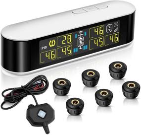 img 4 attached to 🚗 Blueskysea U8B6 TPMS Tire Pressure Monitoring System 6 External Sensors | Real-time Alarm | Pressure Temperature LCD Color Screen | 4-6 Tires Car RV Tow Trailer Pickup Truck Van