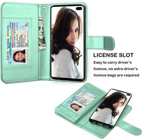 img 2 attached to Njjex Wallet Case for Galaxy S10 Plus – PU Leather [9 Card Slots] Credit Holder Folio Flip [Detachable][Kickstand] Magnetic Phone Cover & Wrist Strap – Mint