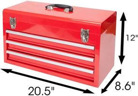 img 2 attached to 🧰 Torin 20-inch Portable Red Tool Box with 3 Drawers and Metal Latch Closure - BIG RED ANTBD133-XB