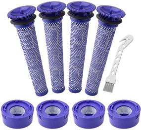 img 4 attached to 🔍 Lemige Replacement Filters for Dyson V7, V8 Animal & Absolute Vacuum - 4 Pre-Filters & 4 Post-Filters - Compare to Part 965661-01 & 967478-01