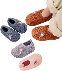 img 2 attached to 👶 BEGIMU Warm Winter Shoes for Baby Boys and Girls - Cozy Fleece Toddler House Slippers with Anti-Slip Rubber Sole Lightweight Boots