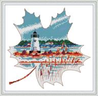 🧵 xiu time cross stitch stamped kit 14ct: easy patterns for beginners - embroidery cloth needlepoint kits (10.29x10.29 inches) - set of 5 logo