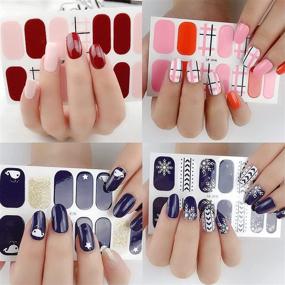 img 3 attached to 💅 312 Pieces Nail Polish Strips and Toe Nail Stickers for Women & Girls - 18 Sheets Self-Adhesive Nail Stickers with Nail File - Full Nail Wraps for Daily or Professional Use