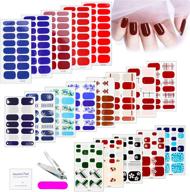 💅 312 pieces nail polish strips and toe nail stickers for women & girls - 18 sheets self-adhesive nail stickers with nail file - full nail wraps for daily or professional use logo