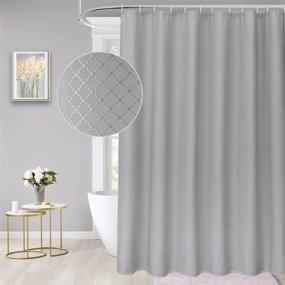 img 4 attached to 🛁 Upgrade Your Bathroom with the Beneyhome Extra Long Grey Shower Curtain - 80 Inches Length, Waffle Fabric, Metal Grommets, Weighted Hem, Machine Washable, Hotel Quality - 72" W x 80" H