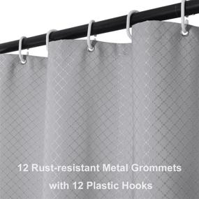 img 2 attached to 🛁 Upgrade Your Bathroom with the Beneyhome Extra Long Grey Shower Curtain - 80 Inches Length, Waffle Fabric, Metal Grommets, Weighted Hem, Machine Washable, Hotel Quality - 72" W x 80" H