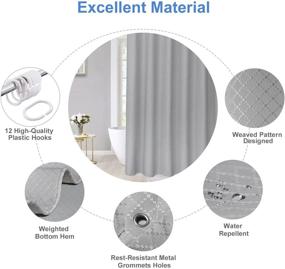img 3 attached to 🛁 Upgrade Your Bathroom with the Beneyhome Extra Long Grey Shower Curtain - 80 Inches Length, Waffle Fabric, Metal Grommets, Weighted Hem, Machine Washable, Hotel Quality - 72" W x 80" H