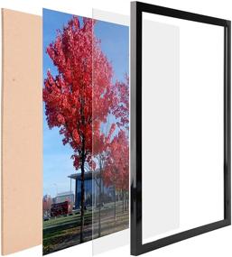 img 3 attached to 🖼️ Medog 8.5x11 Picture Frame Set of 2 - Display Certificate/Diploma, Without/With Mat - 8.5x11 Inch Document Frame for SEO