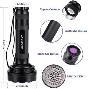 img 3 attached to 🔦 100 LED UV Flashlight: Super Bright Ultraviolet Blacklight for Pet Urine Detection, Scorpion Hunting, and More!