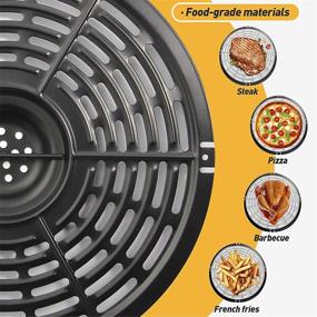 img 2 attached to 🍳 8.46 inch Air Fryer Grill Pan Replacement - Non-Stick Crisper Plate for Popular Air Fryer Brands – Dishwasher Safe!