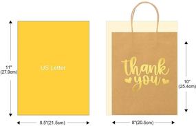 img 1 attached to 🎁 Premium Bulk Thank You Gift Bags - 50 Pcs 8"x4.75"x10" | Elegant Gold Foil on Brown Kraft Paper | Perfect for Retail Shopping, Weddings, Baby Showers, and More