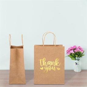 img 3 attached to 🎁 Premium Bulk Thank You Gift Bags - 50 Pcs 8"x4.75"x10" | Elegant Gold Foil on Brown Kraft Paper | Perfect for Retail Shopping, Weddings, Baby Showers, and More