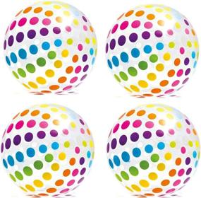 img 3 attached to Set of 4 Intex Jumbo Inflatable Big Panel Colorful Giant Beach Balls (Model: 59065EP)