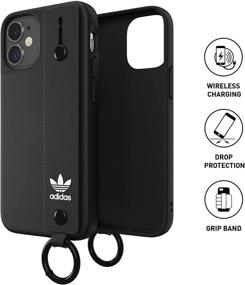 img 3 attached to 📱 adidas iPhone 12 Mini 5.4 Case with Hand Strap | Drop Tested, Shockproof, Raised Edges | Original Black Protective Case