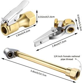 img 3 attached to 🔧 5-частый набор наконечников для нагнетания воздуха с двумя головками S690, открытого и закрытого потока, прямой наконечник для нагнетания шин для нагнетателя и манометра.