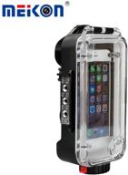 💦 meikon iphone x/6/7/8 waterproof case black bluetooth control: 195ft/60m ipx8 certified for underwater activities - snorkeling, diving, and surfing with wide angle dome port lens (no battery) logo