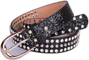 img 4 attached to 💎 Silver Sequin Embellished Sparkling Women's Belt Accessories with Rhinestone Jewels